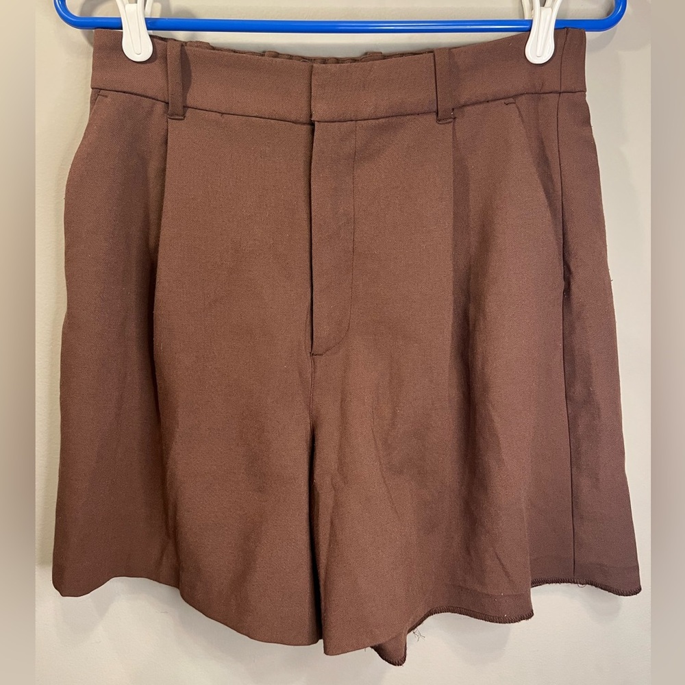 Abercrombie & Fitch Dark Brown Flat Front Shorts
